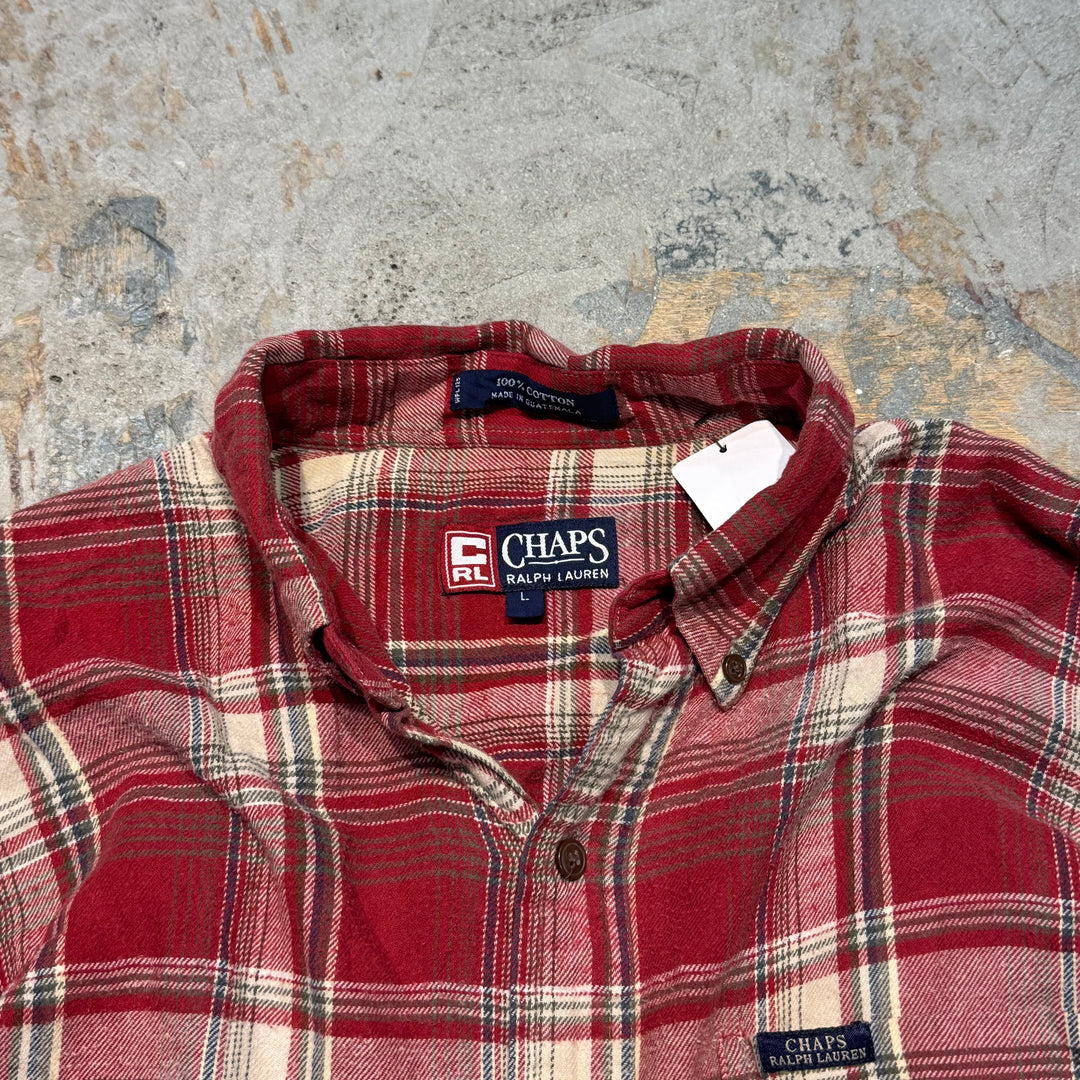 古着 CHAPS RALPH LAUREN/ チャップス ラルフ ローレン/ ボタンダウン長袖シャツ/ チェック柄/ サイズL