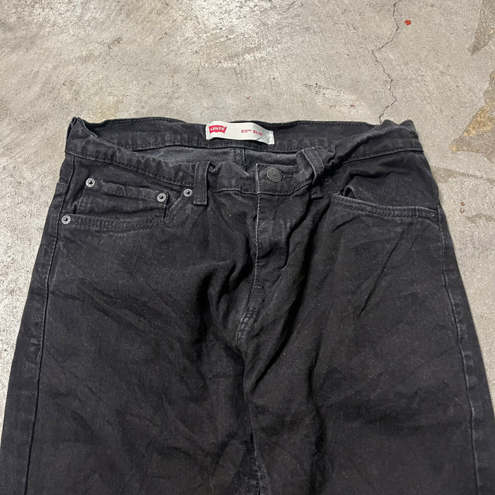 #4204 古着 Levi's/リーバイス/Black Denim Pants/ブラックデニムパンツ/511/サイズ30×30