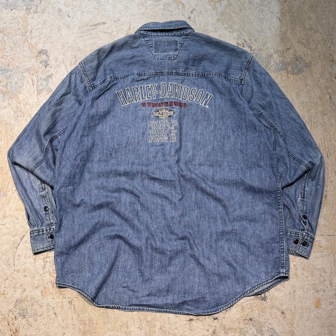 古着 Harley-Davidson/ ハーレーダビッドソン/ デニムシャツ/ サイズXL