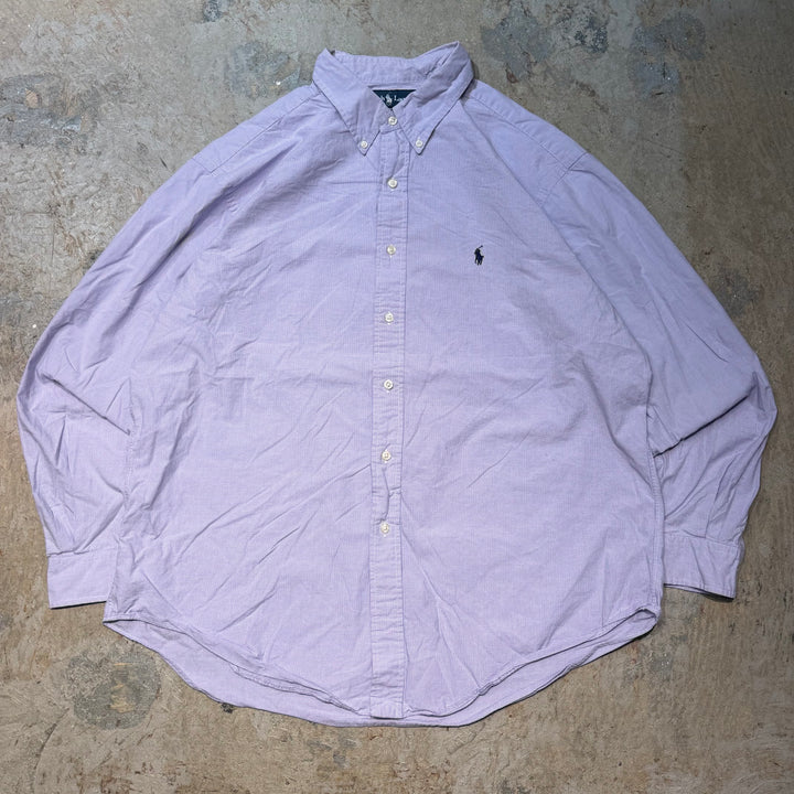 古着 90's POLO by Ralph Lauren/ ラルフ ローレン/ ボタンダウン長袖シャツ/ チェック柄/ サイズXL相当