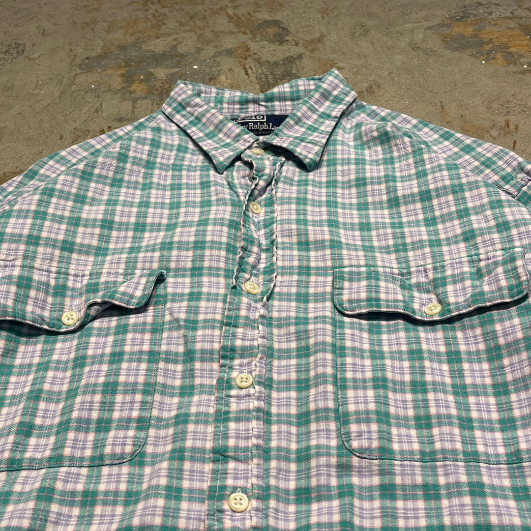 #4414 古着 Ralph Lauren/ラルフローレン/Long Sleeve Shirt/長袖シャツ/チェック柄/サイズ L