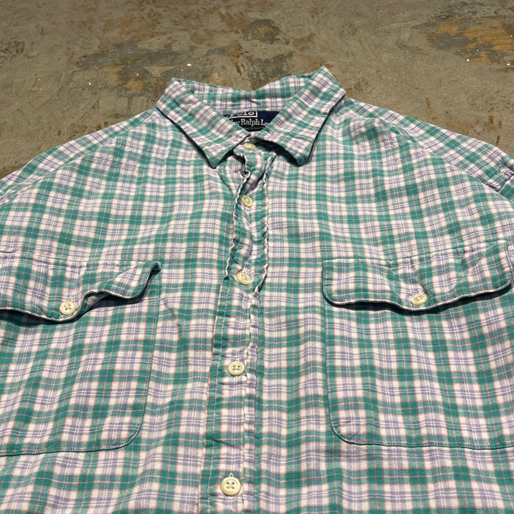 #4414 古着 Ralph Lauren/ラルフローレン/Long Sleeve Shirt/長袖シャツ/チェック柄/サイズ L