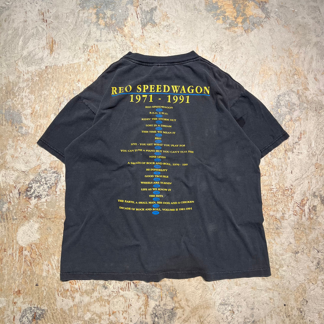 古着 90s ヘインズ REO SPEEDWAGON/20周年/プリントTシャツ/サイズL