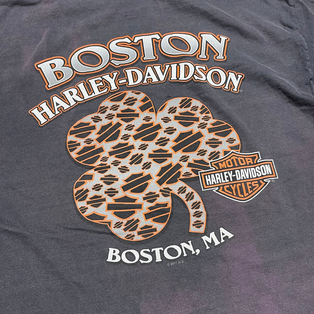 古着 USA製 Harley-Davidson/ハーレー ダビッドソン / マサチューセッツ州 ボストン ストア / プリントTシャツ / サイズL