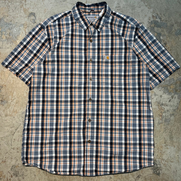 Used clothing carhartt/ short sleeve shirt/ checkered pattern/ size L