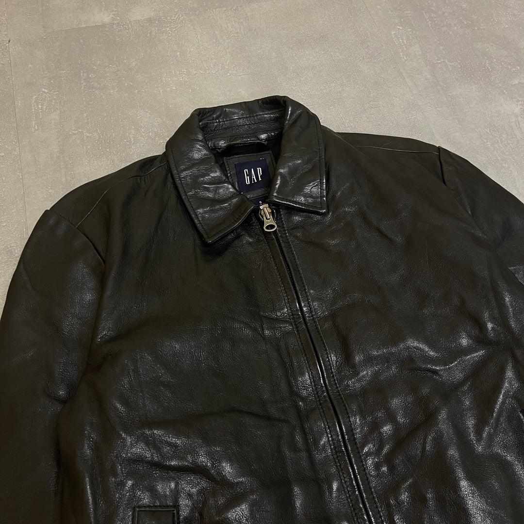 #1659 Old clothes GAP / Zip Up Leather Jacket / Size S