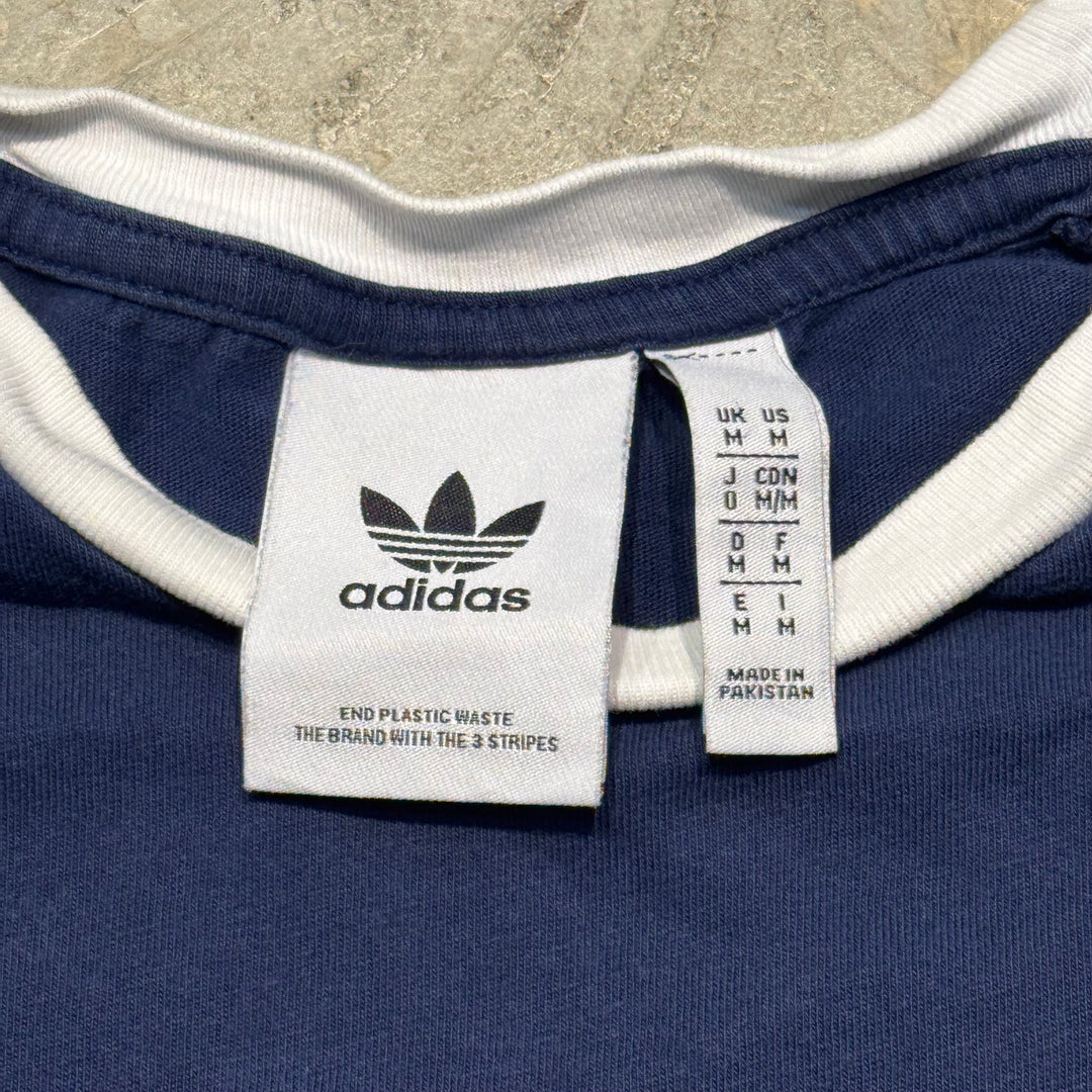 古着 adidas/ アディダス/ プリントTシャツ/ トレフォイルロゴ/ 刺繍/ サイズM