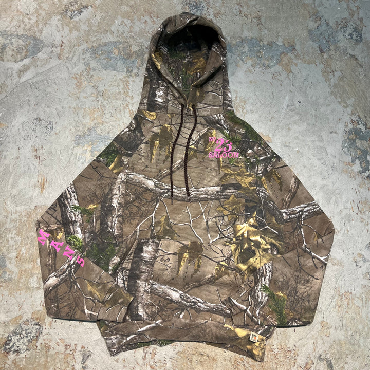 #4025 古着 Russell Outdoors/ラッセル アウトドア/ Print Logo Pullover Parker/プリントパーカー/Realtree/リアルツリー/サイズL