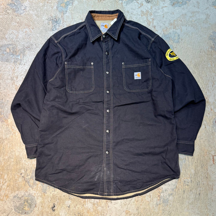 중고 의류 Carhartt/Carhartt/Canvas 셔츠 재킷/회사 로고/크기 l