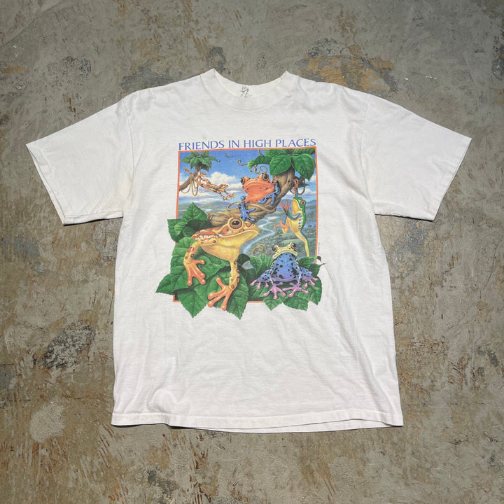 古着 USA製 90's テネシー リバー / 大判プリント / かえる / ヴィンテージ シングルステッチ プリントTシャツ / サイズL