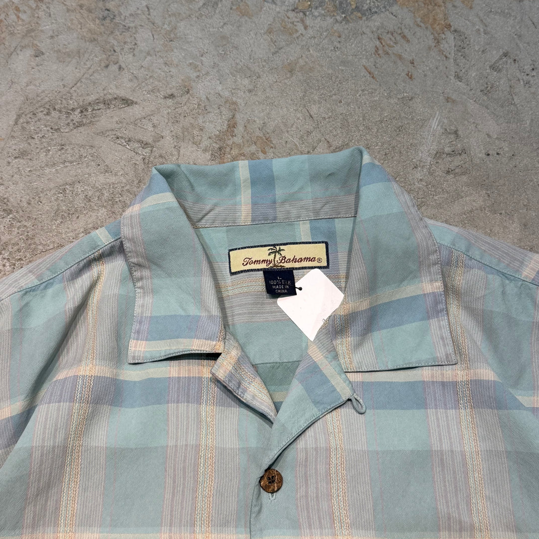 중고 의류 Tommy Bahama/Short-Sleeved Shirt/Open Collar/Silk/Size L
