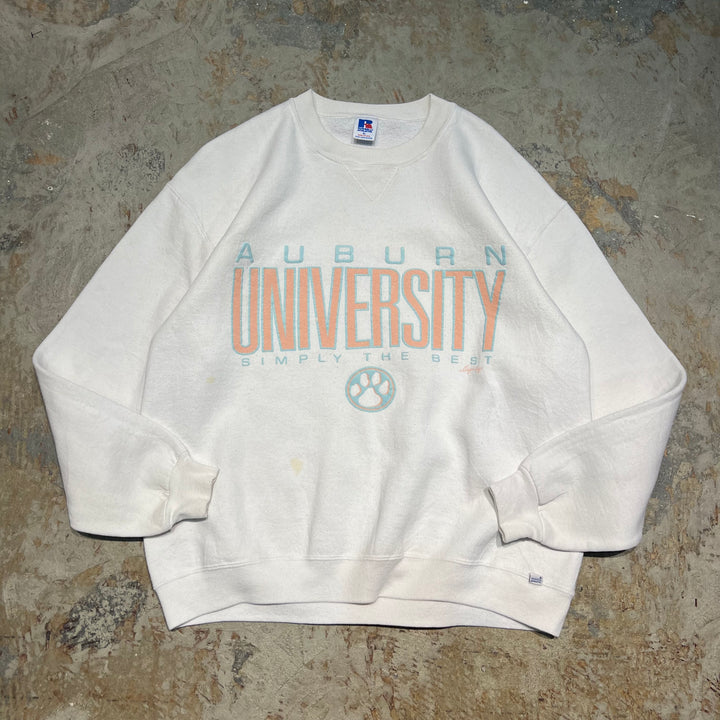 #3968 古着/Russell/ラッセル/Crewneck sweat/クルーネックスウェット/AUBURN UNIVERSITY/カレッジロゴ/MADE IN U.S.A/サイズXL