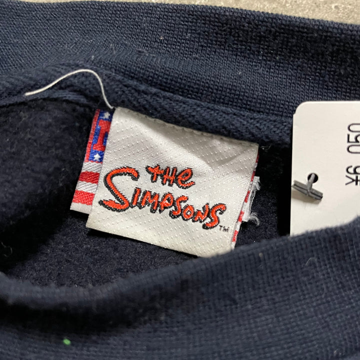 #4099 古着 99's THE Simpsons/シンプソンズ/Crew Neck Print Sweat/クルーネックプリントスウェット/GRAVIT,Y IS MY CO-PILOT/MADE IN USA/サイズXL相当