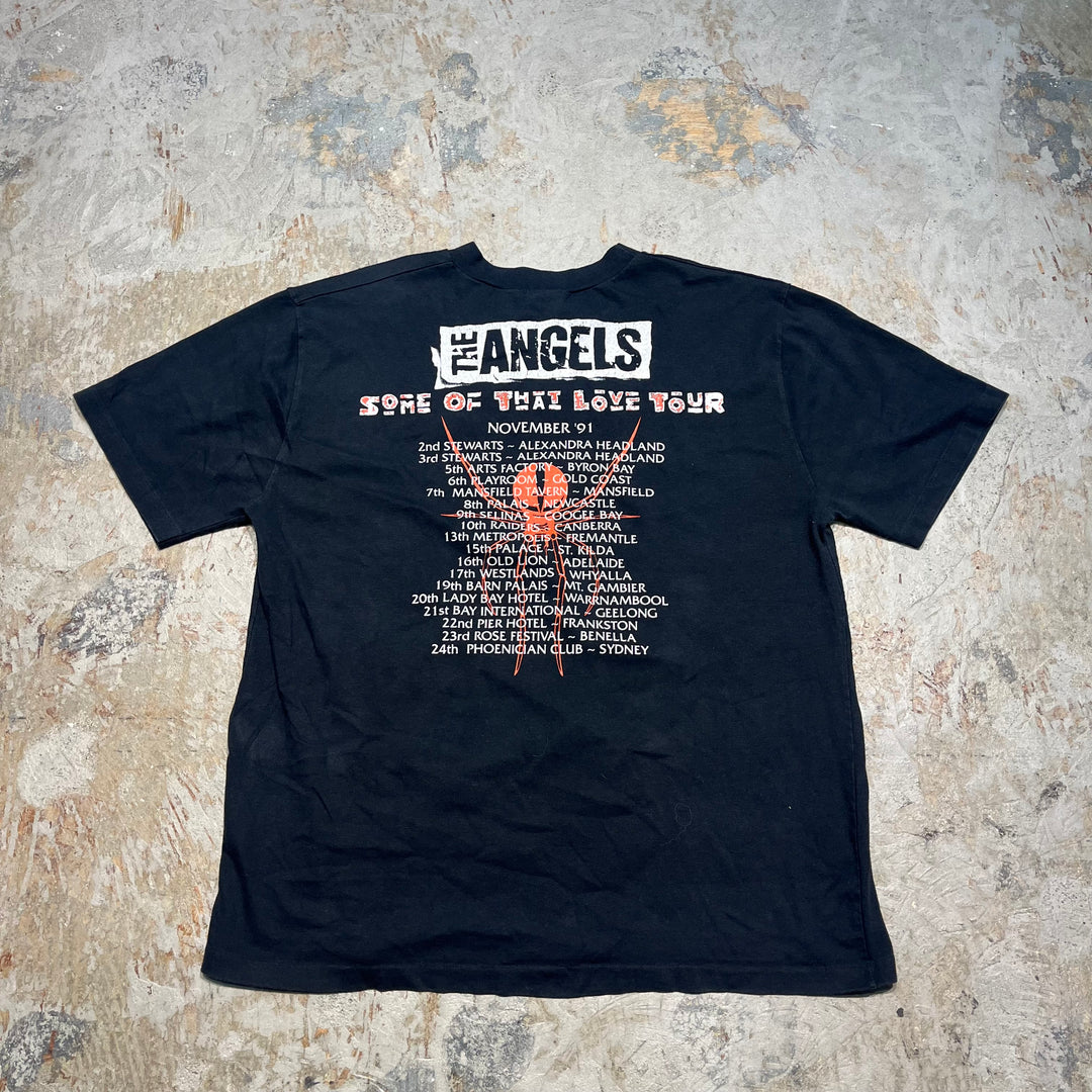 古着 USA製 91's THE ANGELS/エンジェルス/ RED BLACK FEVER / ヴィンテージ シングルステッチ バンドTシャツ/サイズXL