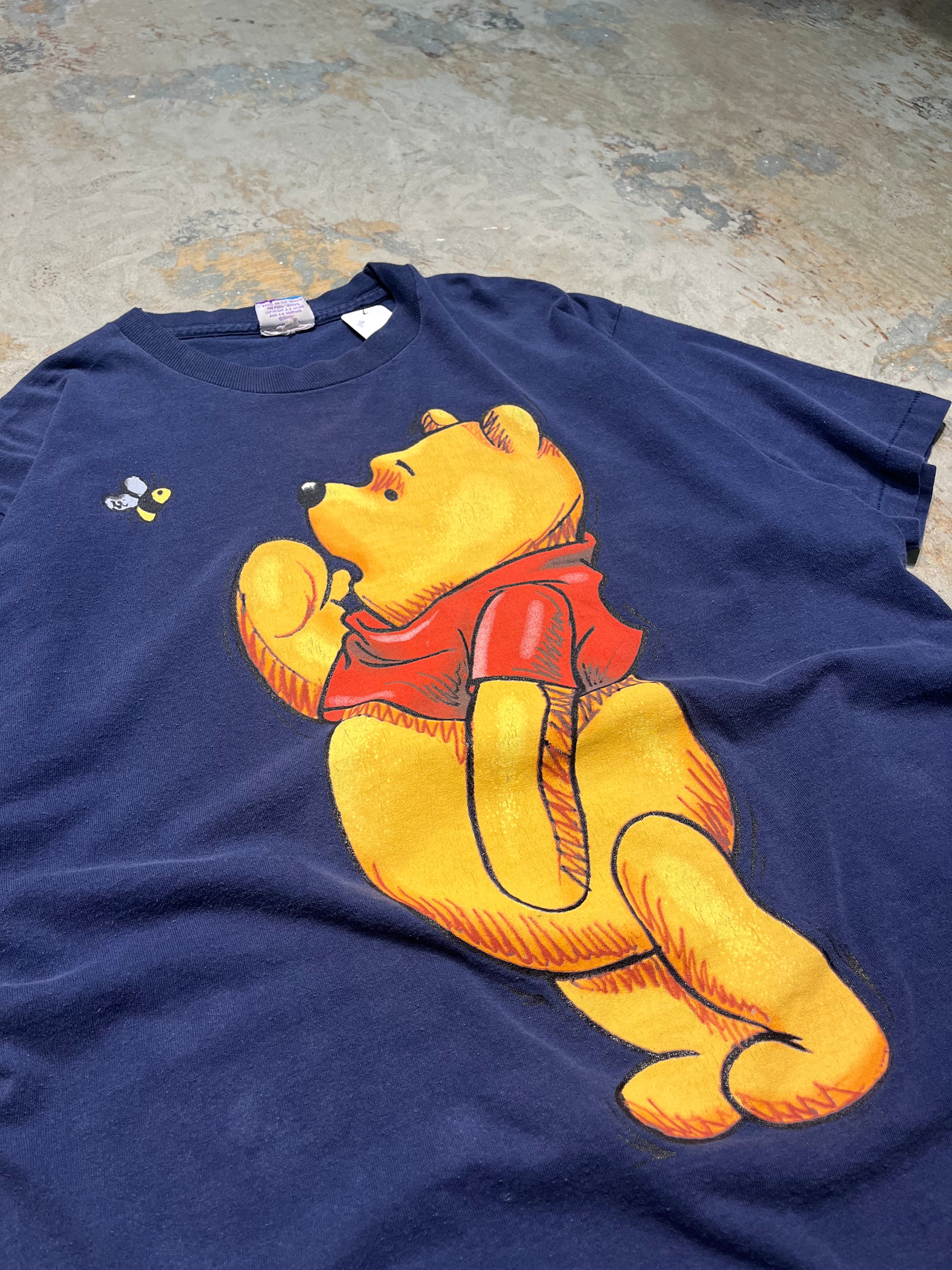 ディズニー プーさん 90s アメリカ製 シルクスクリーン Tシャツ 90's Big Pooh Tshirt 90年代 ディズニー プーさん Tシャツ 白T
