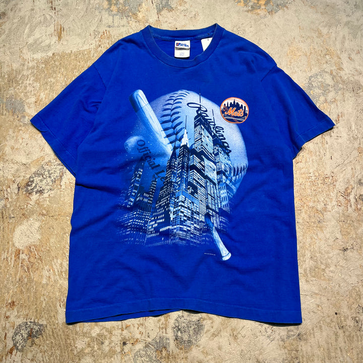 古着 USA製/90's New York Mets/ニューヨークメッツ/MLB/ヴィンテージ シングルステッチ プリントTシャツ/サイズL