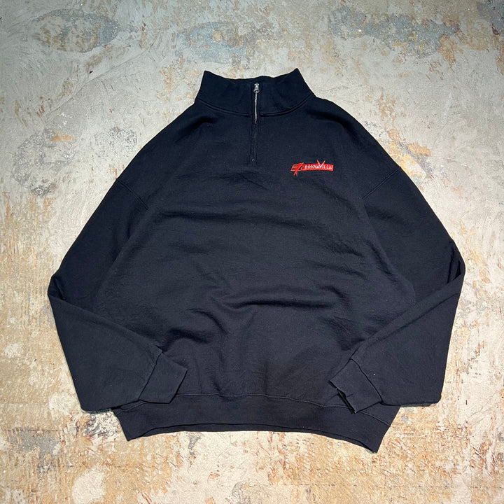 #3452 古着 JERZEES/ジャージーズ/Half zip sweat/ハーフジップスウェット/企業ロゴ/サイズ2XL