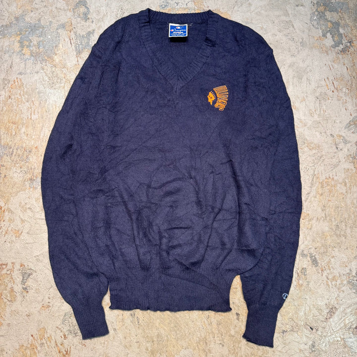 古着 Champion/ チャンピオンＶネックニット/サイズL