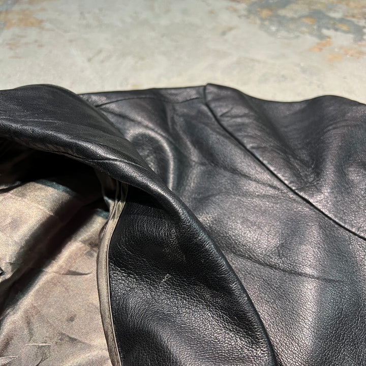 #3729 古着 WILSON LEASTHER/Leather Half Coat/レザーハーフコート/サイズL