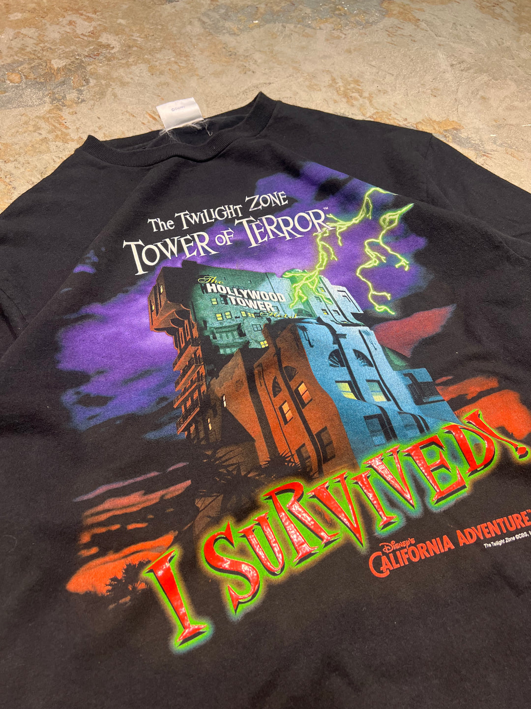 #4541 古着 Vintage/ヴィンテージ/Disney/ディズニー/Tower of terror/タワー・オブ・テラー/short sleeve print t-shirt Tee/半袖プリントTシャツ/サイズL相当