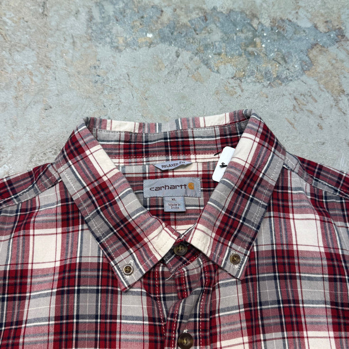 Used clothing carhartt/ Carhartt/ Button-down short sleeve shirt/ Checkered pattern/ Size XL