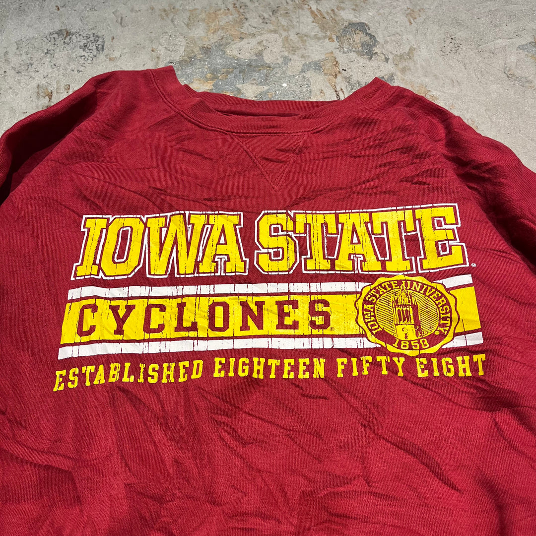 #3843 古着Unknow/crew neck sweat/ クルーネックスウェット /IOWA STATE CYCLONES/サイズXL