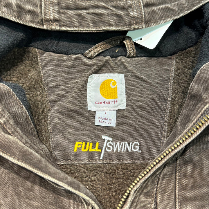 중고 의류 Carhartt/ Carhartt/ 풀 스윙 Sherpa 재킷/ 오리 직물/ 보아 라이닝/ 크기 L