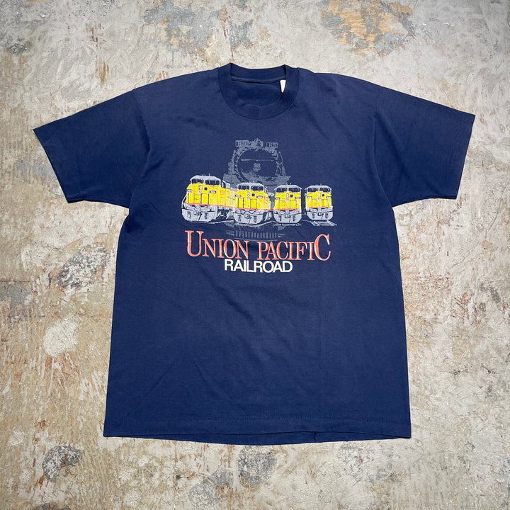 古着 UNION Pacific/ユニオン・パシフィック鉄道/貨物鉄道会社/企業系/ヴィンテージ シングルステッチ Tシャツ/サイズXL相当