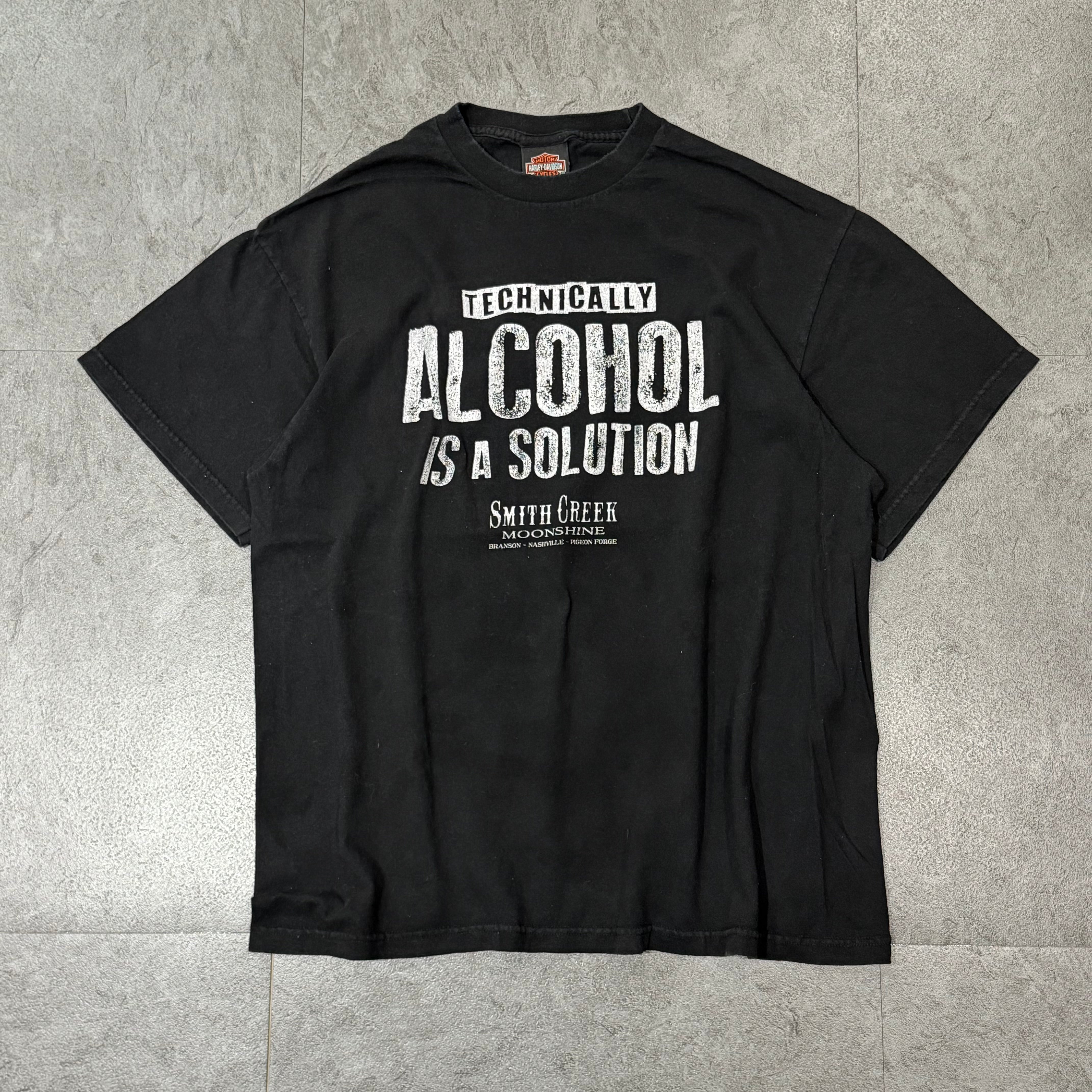 古着ハーレーダビッドソン（Harley-Davidson）黒サイズL 47 Harley-Davidson 半袖 プリント Tシャツ 4XLサイズ ハーレー