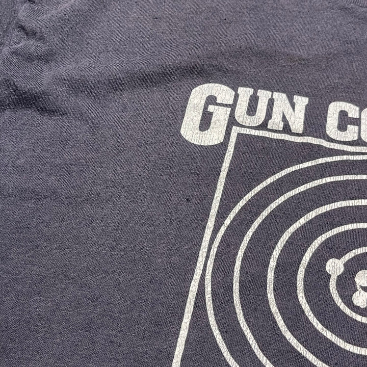 古着 80's~ GUN CONTROL/目標を達成できるかどうか/ ヴィンテージ シングルステッチプリントTシャツ/サイズL相当