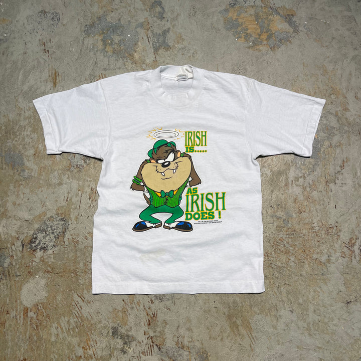 古着 USA製 96's ルーニーテューンズ/ダズマニアン･デビル/IRISH/ヴィンテージ シングルステッチ プリントTシャツ/サイズS