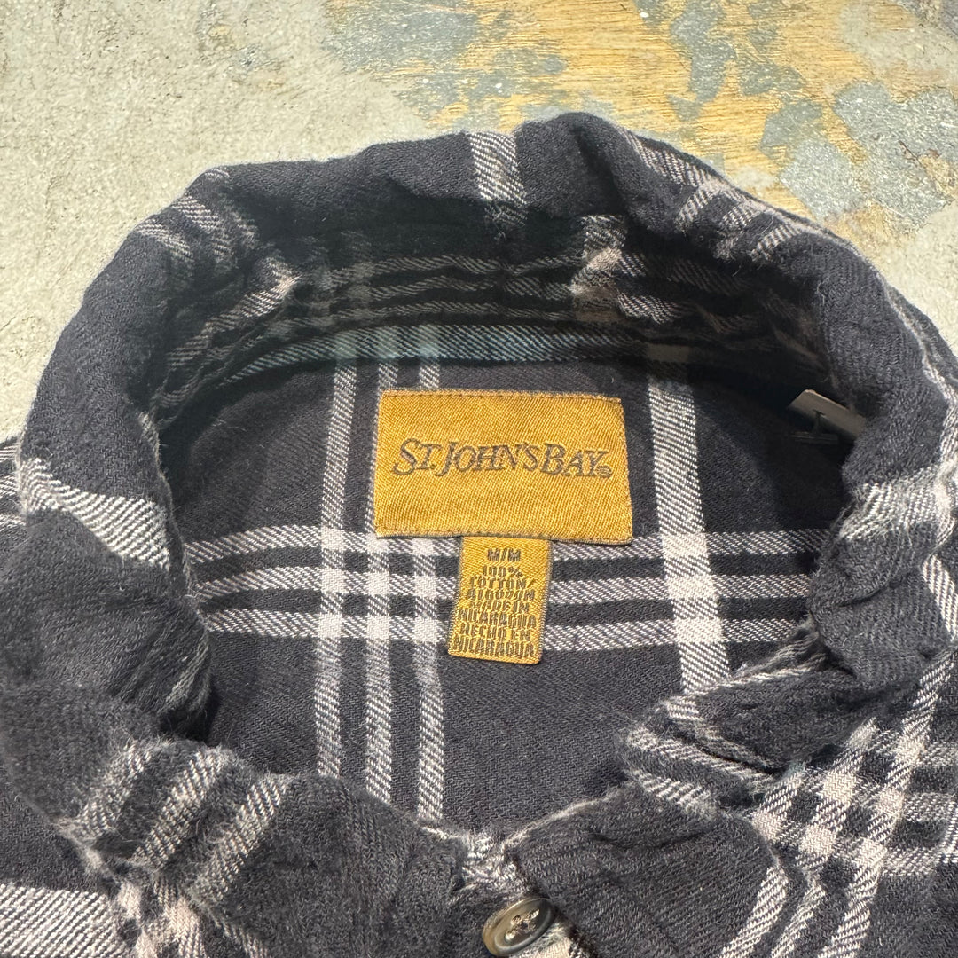 古着 St.JOHN'S BAY/ セントジョーンズベイ/ ボタンダウン長袖短丈リメイクシャツ/ チェック柄/サイズM