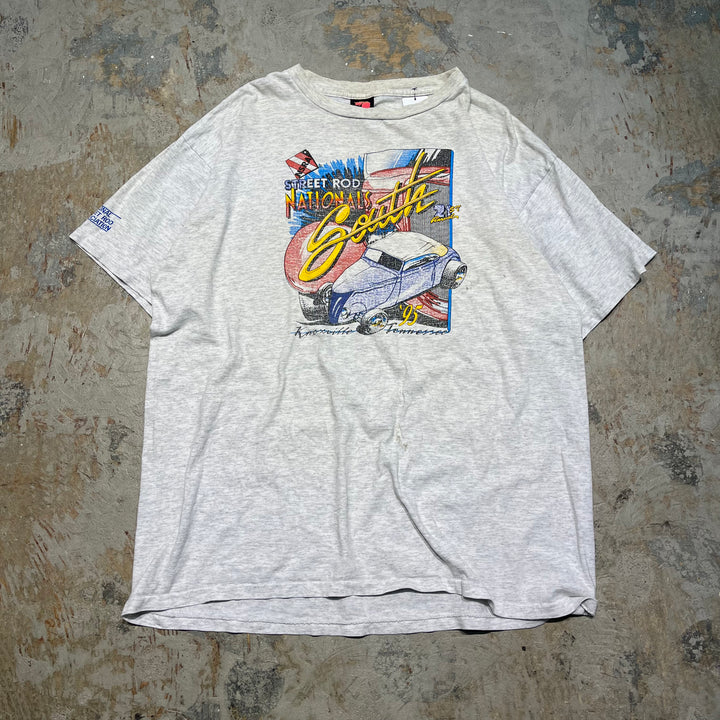 古着 USA製 90's レーシングカー/NSRA/ホットロッド/HOT ROD/車/ヴィンテージ シングルステッチ プリントTシャツ / サイズXL