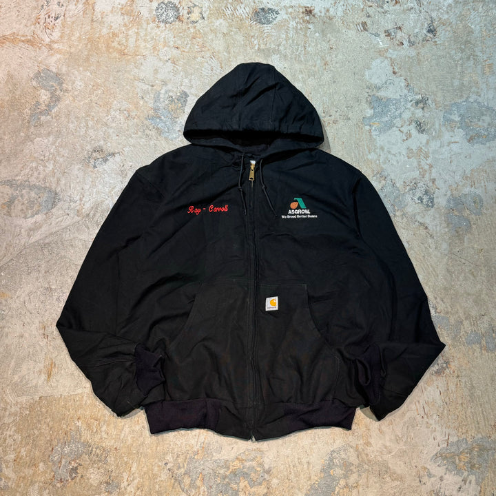 古着 90's carhartt/ カーハート/ アクティブジャケット/ ダック地/ 中綿/ 企業ロゴ/ J131 BLK/サイズXL