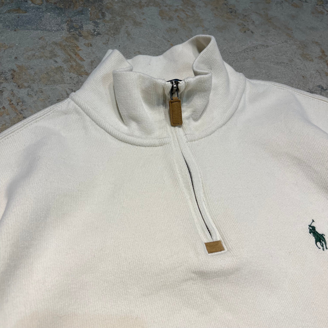 #3327 古着 Polo Ralph Lauren/ポロラルフローレン / Half Zip Cotton Knit Sweater/ハーフジップ コットンニット セーター / サイズL