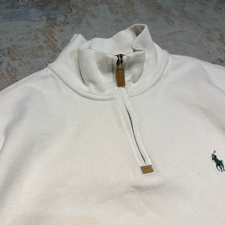 #3327 古着 Polo Ralph Lauren/ポロラルフローレン / Half Zip Cotton Knit Sweater/ハーフジップ コットンニット セーター / サイズL