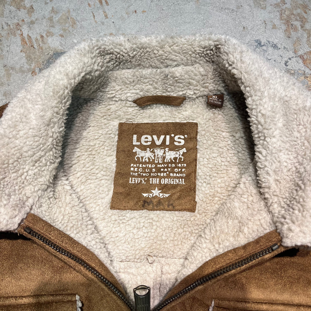 #3113 古着 LEVI'S/リーバイス/Zip Up Shearling Jacket/ジップアップシアリングジャケット/トラッカージャケット/サイズXL