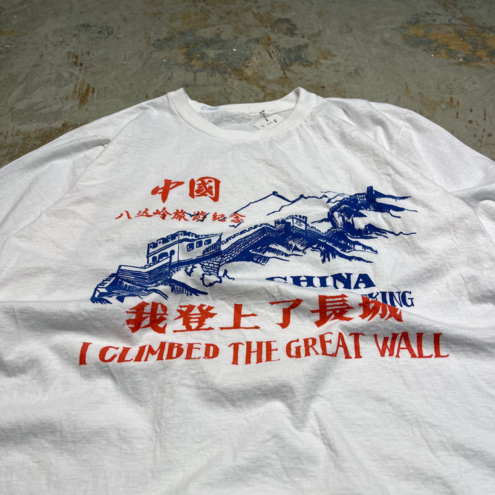 #4794 古着 中国 万里の長城/ヴィンテージ シングルステッチ スーベニア Tシャツ/サイズL相当