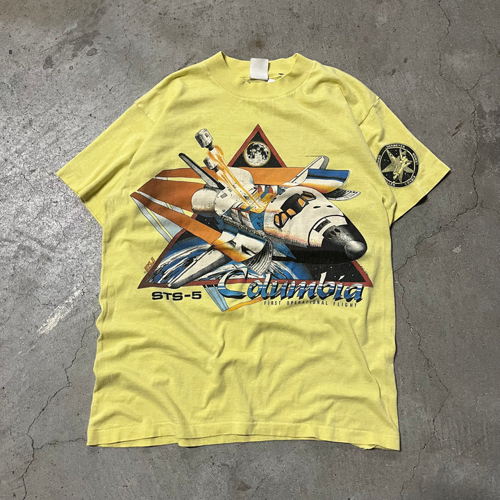 #4708 古着 希少レア NASA STS-5 スペースシャトル/ヴィンテージ シングルステッチ Tシャツ/サイズM