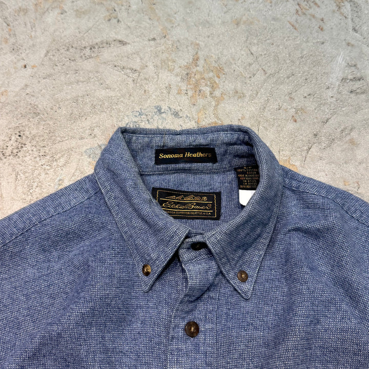 古着 Eddie Bauer/エディー･バウアー/ ボタンダウン長袖シャツ/ 無地/ サイズS