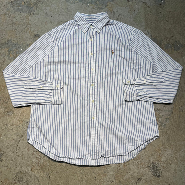 古着 POLO by Ralph Lauren/ ラルフ ローレン/ ボタンダウン長袖シャツ/ ストライプ柄/ サイズXL