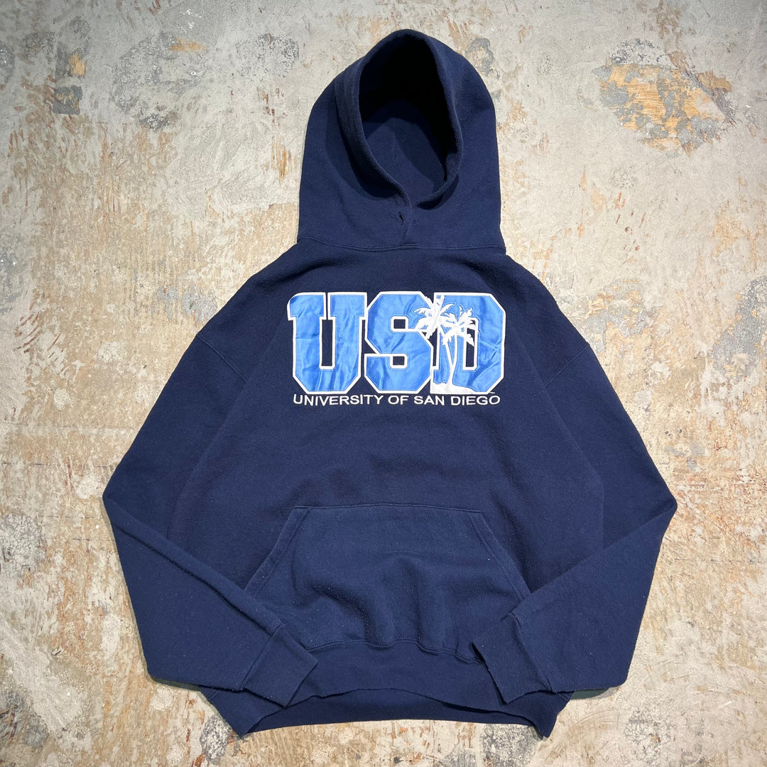 #1958 古着 Unknow/Pull Over Hoody /プルオーバーパーカー/カレッジロゴ/サイズL