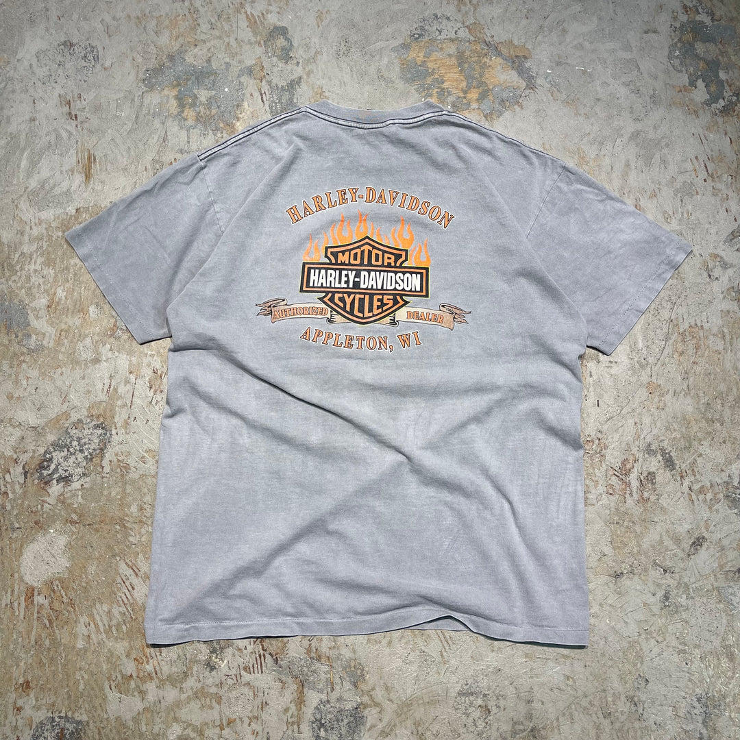 古着 USA製 Harley-Davidson/ハーレー ダビッドソン/シングルステッチ Tシャツ/サイズL