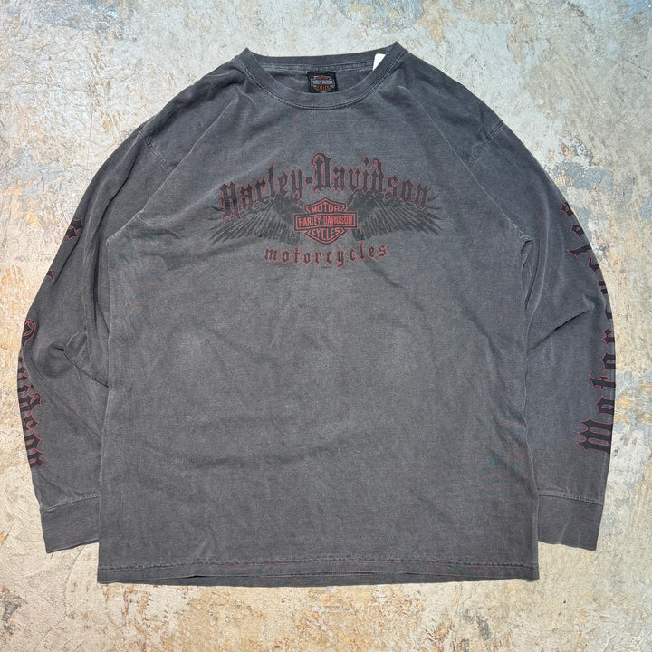 二手衣服Harley-Davidson/哈雷戴维森/长袖印花T恤/尺码L