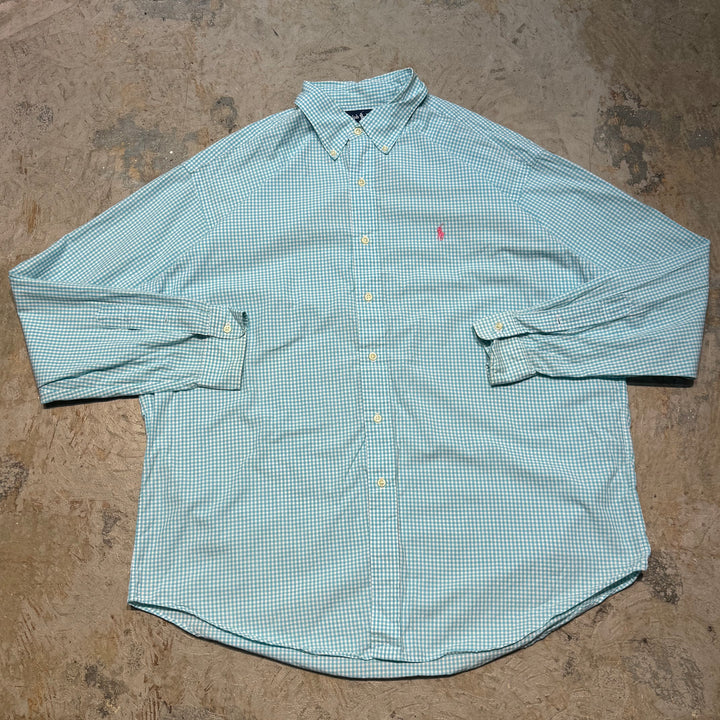 古着 POLO by Ralph Lauren/ ラルフ ローレン/ ボタンダウン長袖シャツ/ チェック柄/ サイズXL