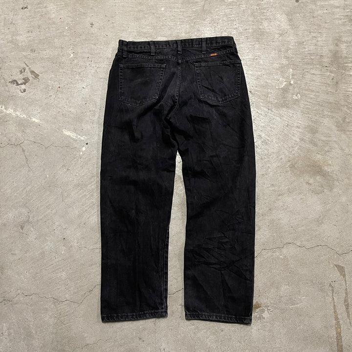 #4261 古着 RUSTLER/ラスラー/Black Denim Pants/ブラックデニムパンツ/サイズ36×30