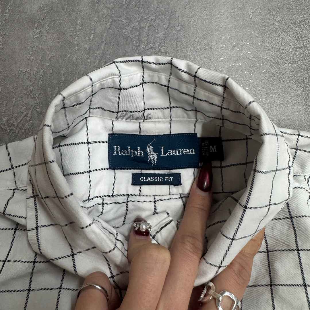 古着 90's POLO by Ralph Lauren/ ラルフ ローレン/ ボタンダウン長袖シャツ/ チェック柄/ サイズM
