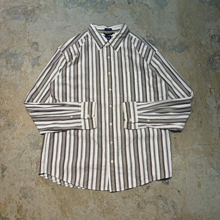 古着 GAP/ ギャップ/ 長袖シャツ/ ストライプ柄/ サイズXXL相当