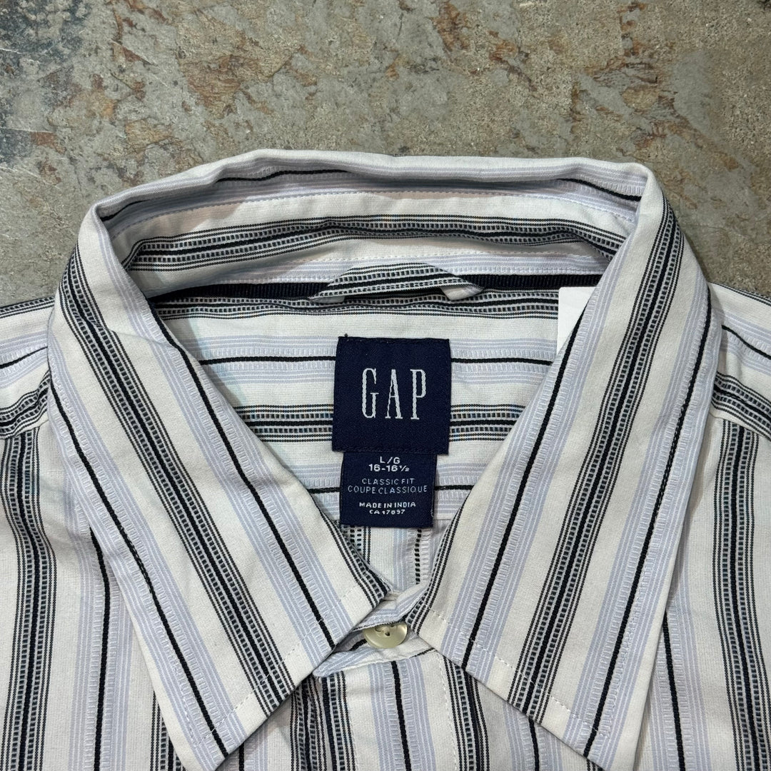 古着  GAP/ ギャップ/ ボタンダウン長袖シャツ/ ストライプ柄/ リメイク/ サイズL