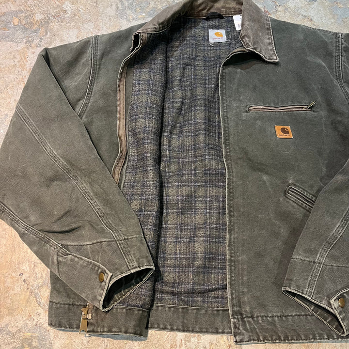 古着 carhartt/ カーハート/デトロイトジャケット/ ダック地/ 裏地ブランケット/ チェック柄/ サイズL相当
